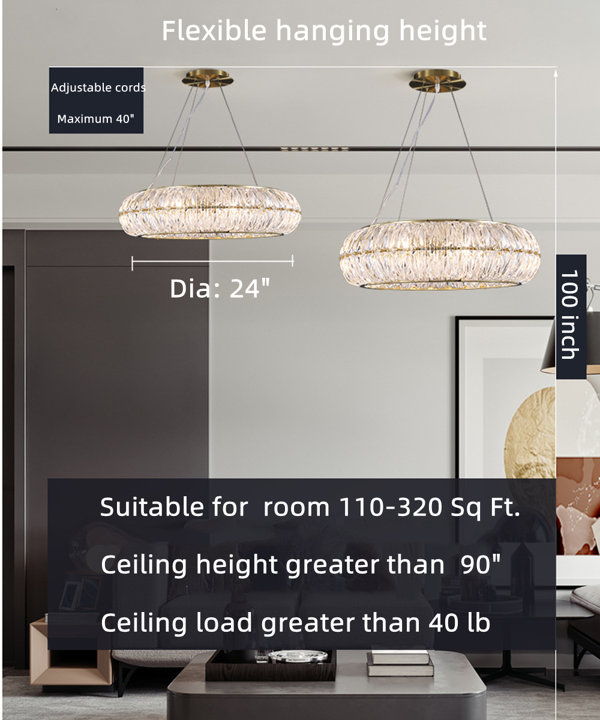 8 foot deals ceiling chandelier